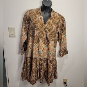 New silk one size women's bohemian Beach dress